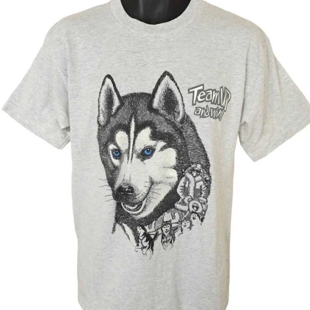 Dog Sled Racing T Shirt Mens Size Medium Vintage 90s Iditarod Made In USA